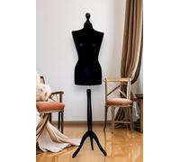 AILANT Mannequin de Couture Femme Cover Black, Black Wood Stand (L 40/42)