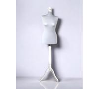 AILANT Mannequin de Couture Femme Cover Grey, White Wood Stand (M 38/40)