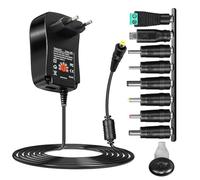 Ailao Chargeur Universel 12V Réglable Alimentation Universelle 30W Chargeur Universel PC Portable CC 3V-12V avec Port USB avec 8 Ports d'alimentation Prise Européenne CA 100-240V.…