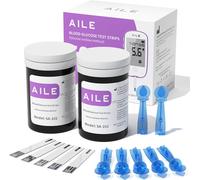 AILE Bandelettes de test de glycémie 50 pcs - Méthode de l'oxydase de glucose, Sans codage requis, Compatibles avec les lecteurs AILE A608/A601/A606/A616/W33