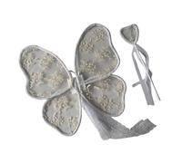 Aile brodée délicate pour enfants - Joli papillon et baguette pour séances photo à thème et spectacles sur scène - Ange en dentelle brodée pour enfants