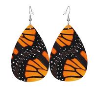 Aile De Papillon Monarque Orange Pendantes Tendance Pendantes En Cuir Légères Boucle D'Oreille Pour Quotidien Fête Des Mères Femme