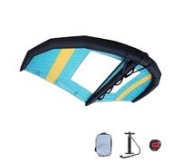 Aile de surf gonflable portable, planche de surf hydrofoil 5 ㎡ avec sac à dos, pompe, dragonne, 2 fenêtres, voile de planche à voile portable, planche à voile pour sports nautiques en plein air