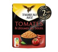 AILE - Riz Micro-Ondes Basmati Tomate TAUREAU | Savoureux et onctueux | Prêt en quelques minutes | le paquet de 220g | LOT DE 4