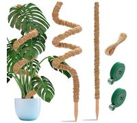 Aileem Lot de 2 piquets en mousse de 122 cm/63 cm pour plantes grimpantes Monstera, piquets pliables en fibre de coco pour plantes grimpantes en pot pour pousser vers le haut