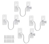 Aileem Lot de 4 verrous de sécurité autocollants pour fenêtre UPVC sans perçage, câble de sécurité pour animaux domestiques et enfants - Verrou de réfrigérateur avec clé pour sécurité enfant