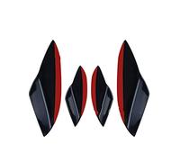 Aileron Arrière 4 Pièces/Ensemble Universel Voiture Avant Arrière Pare-Chocs Bande Lèvre Spoiler Diffuseur Séparateur Anti-Rayures Winglets Côté Jupe Extension Aileron Arrière Voiture(Noir)