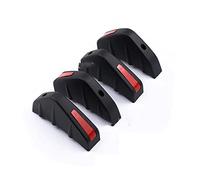 Aileron Arrière 4 Pièces Universel en Fiber De Carbone Voiture Modifié Pare-Chocs Arrière Diffuseur Triangle Becquet pour Toyota Spoiler d'Aile Arrière(Noir Rouge)