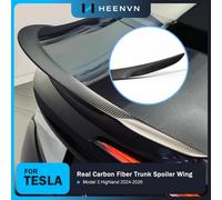Aileron de coffre arrière en fibre de carbone véritable Heenvn Performance Version pour Tesla Model 3 Highland 2024-2026, accessoires extérieurs Matte Real Carbon