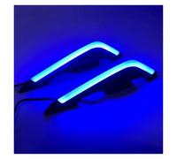 Aileron De Moto Ailes Becquet Latéral Avant Moto Universelles Ensemble d'ailes Ailes Vent Fixes avec Autocollant Décoration Adhésif Lumière LED Capot De Carénage(Blue)