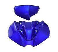 Aileron de Moto Frontal Avant De Moto Couvercle Supérieur Protection du Phare Carénage Et Capot pour FZ09 MT-09 SP RM43 2018 2019 2020(Bleu)