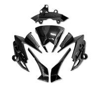 Aileron De Moto pour FZ8 pour FZ8N 2010-2017 Capot De Nez Supérieur Phare Avant Carénage Latéral Pare-Brise Support Compteur Vitesse Clignotant Capot De Carénage(E-Black-1 Set)