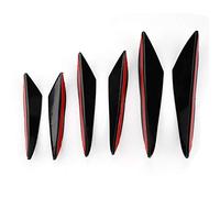 Aileron de Pare-Chocs, Séparateurs D'ailerons de Canards de Pare-Chocs de Voiture, 6 Pièces/Ensemble Noir Brillant Pare-Chocs de Voiture Ailerons Extérieurs Spoiler Canards Kit
