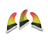 Aileron de planche à pagaie Ailerons de planche de surfThruster Carbon Fiber Fin 2 Fins G5/G7/AM1/AM2 Surf Fins Profitez bien des activités de surf(UPSURF FCS 2 L YE)
