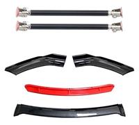 Aileron Pare-Chocs Avant Becquet Universel Lèvre Pare-Choc Avant Voiture Kit Carrosserie Séparateur Diffuseur Accessoires en Plastique ABS(20cm Black 6)