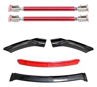 Aileron Pare-Chocs Avant Becquet Universel Lèvre Pare-Choc Avant Voiture Kit Carrosserie Séparateur Diffuseur Accessoires en Plastique ABS(20cm Red 6)