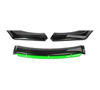 Aileron Pare-Chocs Avant Voiture Lèvres Pare-Choc Avant Universelles pour Voiture Protection des Diffuseur De Menton Kits Carrosserie Externes(Black with Green)