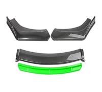 Aileron Pare-Chocs Avant Voiture Lèvres Pare-Choc Avant Universelles pour Voiture Protection des Diffuseur De Menton Kits Carrosserie Externes(Carbon with Green)