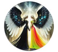 Ailes Ange 1000 Piece Puzzle Rond, pour Enfants Adult De Forme Irrégulière, Unique Jigsaw pour La Famille Amis De Qualité Supérieure 1000pcs (67.5x67.5cm)