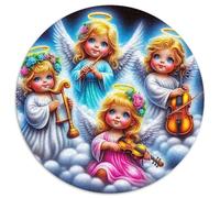 Ailes Ange 1000 Piece Puzzle Rond, pour Enfants Adult Éduchatif Unique Jigsaw pour La Famille Amis De Qualité Supérieure 1000pcs (67.5x67.5cm)