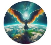 Ailes Ange 1000 Piece Puzzle Rond, pour Enfants Adulte De Forme Irrégulière, Décoration pour Enfants Cadeau 12 Ans De Qualité Supérieure 1000pcs (67.5x67.5cm)