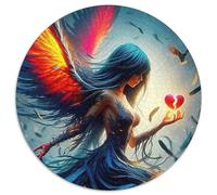 Ailes Ange 1000 Piece Puzzle Rond, pour Enfants Adulte De Forme Irrégulière, Unique Jigsaw pour La Famille Amis De Qualité Supérieure 1000pcs (67.5x67.5cm)