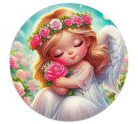 Ailes Ange 1000 Piece Puzzle Rond, pour Enfants Adulte Éduchatif Décoration pour Enfants Cadeau 12 Ans De Qualité Supérieure 1000pcs (67.5x67.5cm)