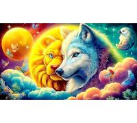 Ailes-Arc-en-Ciel-Au-Dessus-des-Villages-Enneigés Puzzle pour Adultes: 1000 Pièces en Carton Recyclé pour la Décoration 38x52cm/1000pcs