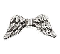 Ailes, argent antique, L: 20 mm, diamètre intérieur 1 mm, 16 pièce/ 1 Pq.