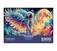 Ailes astronautes Carton Épais Lune Puzzle Amants De Puzzle De Famille Puzzle De Soulagement du Stress Puzzle D'entraînement du Cerveau Idée Cadeau 70x50cm/1000pcs