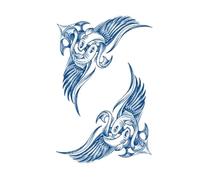 Ailes boussole texte mot autocollants de tatouage imperméables tatouages durables Art corporel faux tatouage femmes hommes (180 * 110mm)(006)
