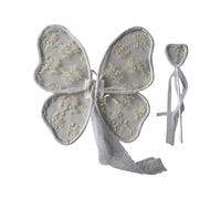 Ailes brodées en dentelle pour enfants accessoires de photographie sangle réglable aile papillon avec baguette douce et confortable nouveau-né photographie ensemble