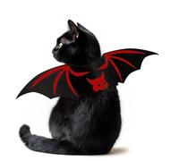 Ailes Chauve Souris Chat, Costume de Chauve-Souris de Chat de Compagnie, Costume de Chauves Souris Chien Chats pour la Décoration de Fête d’Halloween, Ailes Chauves Souri Chatn,Rouge/S