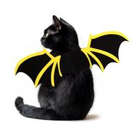 Ailes Chauve Souris Chat, Costume de Chauve-Souris de Chat de Compagnie, Costume de Chauves Souris Chien Chats pour la Décoration de Fête d’Halloween, Ailes Chauves Souri Chatn,Jaune/S