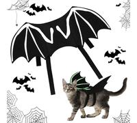 Ailes Chauve Souris de Chat Chien avec Lumineux, Evil Bat Os Wings Vêtements Outfit, Animaux Costume Halloween Vêtements Cosplay pour Chiot Chien Chat Halloween Magique Cosplay Party, M