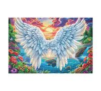 Ailes d’Ange Bleu Blanc Ciel 1000 Pieces Casse-tête Personne Âgée en Carton Rigide sans Déformation Facile Débutant Thérapie Occupationnelle Anti-Stress Petit Prix 1000 PCS