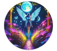 Ailes d'ange 1000 Pièce Jigsaw Puzzles Jeux ÉduChatifs Soulageur De Stress Jigsaw Circulaire Belle Décoration Puzzle pour Adultes Et Enfants 1000pcs (67.5x67.5cm)