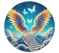 Ailes d'ange 1000 Pièce Jigsaw Puzzles Jeux ÉduChatifs Soulageur De Stress Jigsaw Circulaire Jeu De Défi Unique pour Cadeaux De Voyage, Présent 1000pcs (67.5x67.5cm)