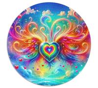 Ailes d'ange 1000 Pièce Jigsaw Puzzles Jeux ÉduChatifs Soulageur De Stress Puzzles Ronds Belle Décoration Puzzle pour Cadeaux De Voyage, Présent 1000pcs (67.5x67.5cm)