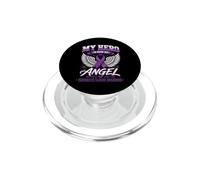 Ailes d'ange commémoratives du Cancer du pancréas avec Ruban Violet PopSockets PopGrip pour MagSafe
