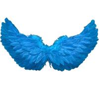 Ailes d'ange de fée - Ailes d'ange tombées - Pour Halloween - Costume d'Halloween - Ailes en plumes avec sangles élastiques - Couleur vive - Léger - Accessoires de photographie (bleu ciel)
