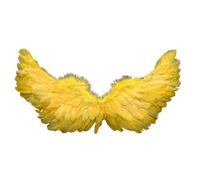 Ailes d'ange de fée - Ailes d'ange tombées - Pour Halloween - Costume d'Halloween - Ailes en plumes avec sangles élastiques - Couleur vive - Léger - Accessoires de photographie (jaune)