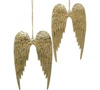 Ailes d'ange dorées brillantes Pendentif d'arbre de Noël 14,5x9cm Set de 4 - Décoration d'arbre de Noël