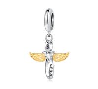 Ailes d'ange et pendentif infini, accessoire de bracelet à breloques en argent sterling 925, compatible avec le collier bracelet pandora