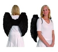 Ailes d'ange noires en plumes pour adulte - 65 x 65 cm