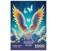 Ailes d'ange Puzzles 1000 Pieces Cadeau Unique Le Pouvoir mystérieux Jeu Éducatif Challenge Toy À De Qualité Supérieure Peinture Art pour Adultes Et Enfants À Partir De 12 Ans 38x26cm/1000pcs