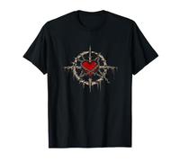 Ailes d'ange Vintage en Forme de cœur avec Fils barbelés T-Shirt