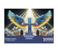 Ailes d'anges Puzzle 1000 Pièces Convient Aux Adultes Ailes d'anges Décoration D'intérieur Le Défi ÉduChatif en Papier Cadeaux pour Adolescents 38x26cm/1000pcs