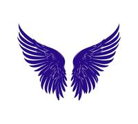 ailes d'aura angélique logo emblématique icône d'ange gardien gracieux Stickers gravés 49.4x65.9cm Ne se décolle pas Bleu foncé