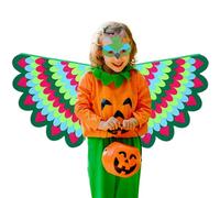 Ailes de couleur - Costume de Peafowl pour - Accessoire de jeu de rôle fantaisie - Construction à ressort hypoallergénique - Bretelles confortables - Ailes de fête d'Halloween vives